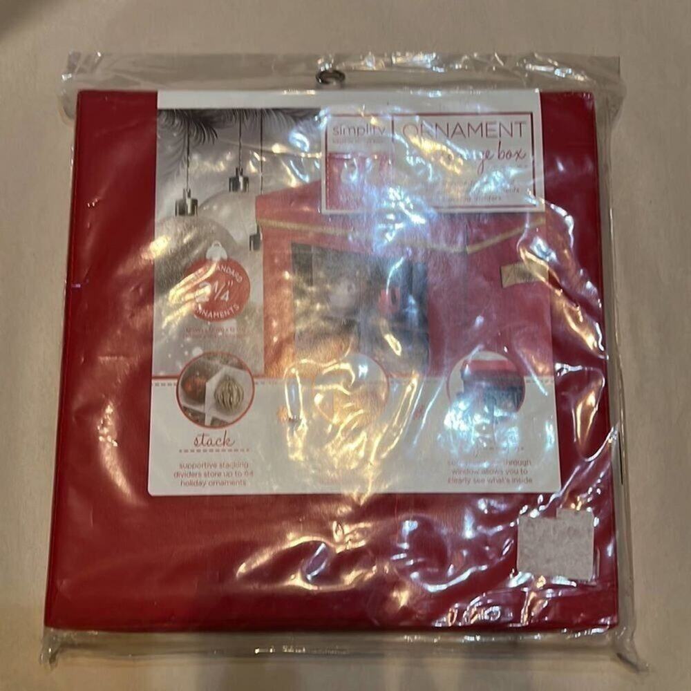 NWT SIMPLY 64 COUNT ORNAMENT STORAGE BOX 12W X 12 D x 12 H